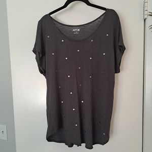 Apt. 9 Studded Grey Tunic Blouse